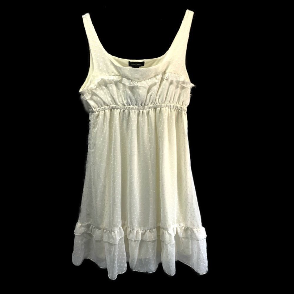NWT SAM&MAX OFF WHITE SHEER POKADOT DRESS - Picture 3 of 11